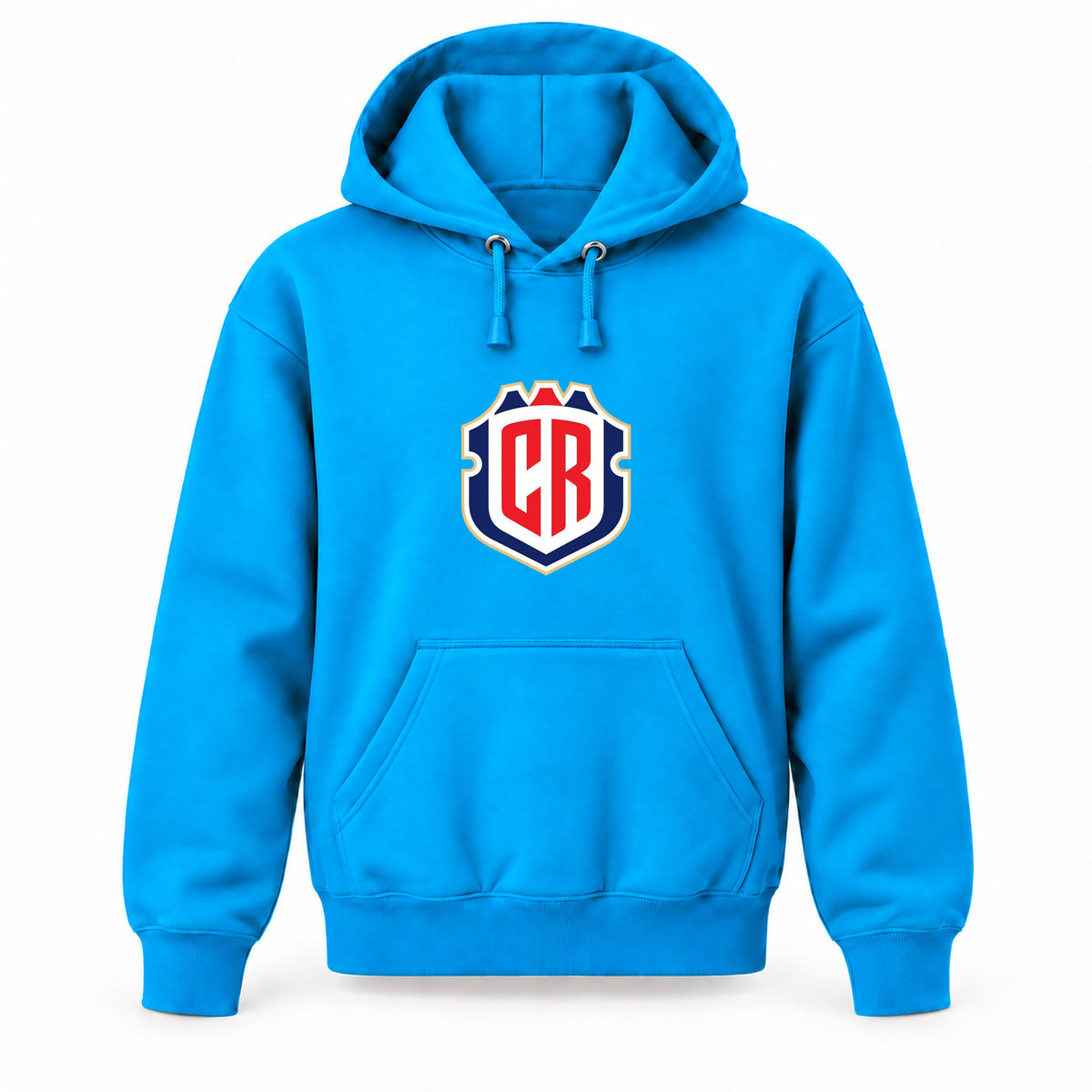 Costa Rica National Soccer Team - Youth Large Hoodie (Ages 10–12) | Color: Turquoise
