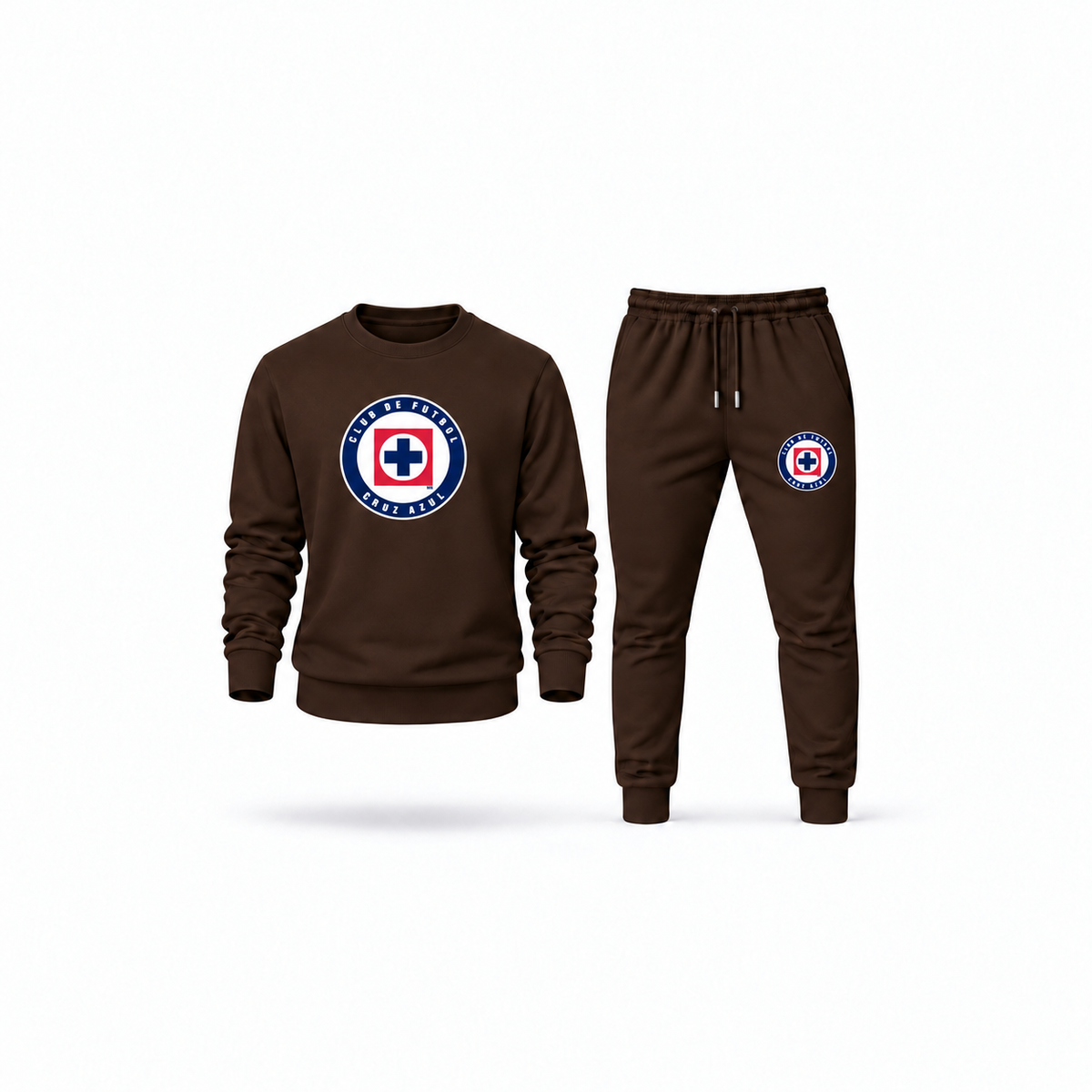 Men's Cruz Azul Football Club Sweatshirt Joggers Set | Color: Brown | Main