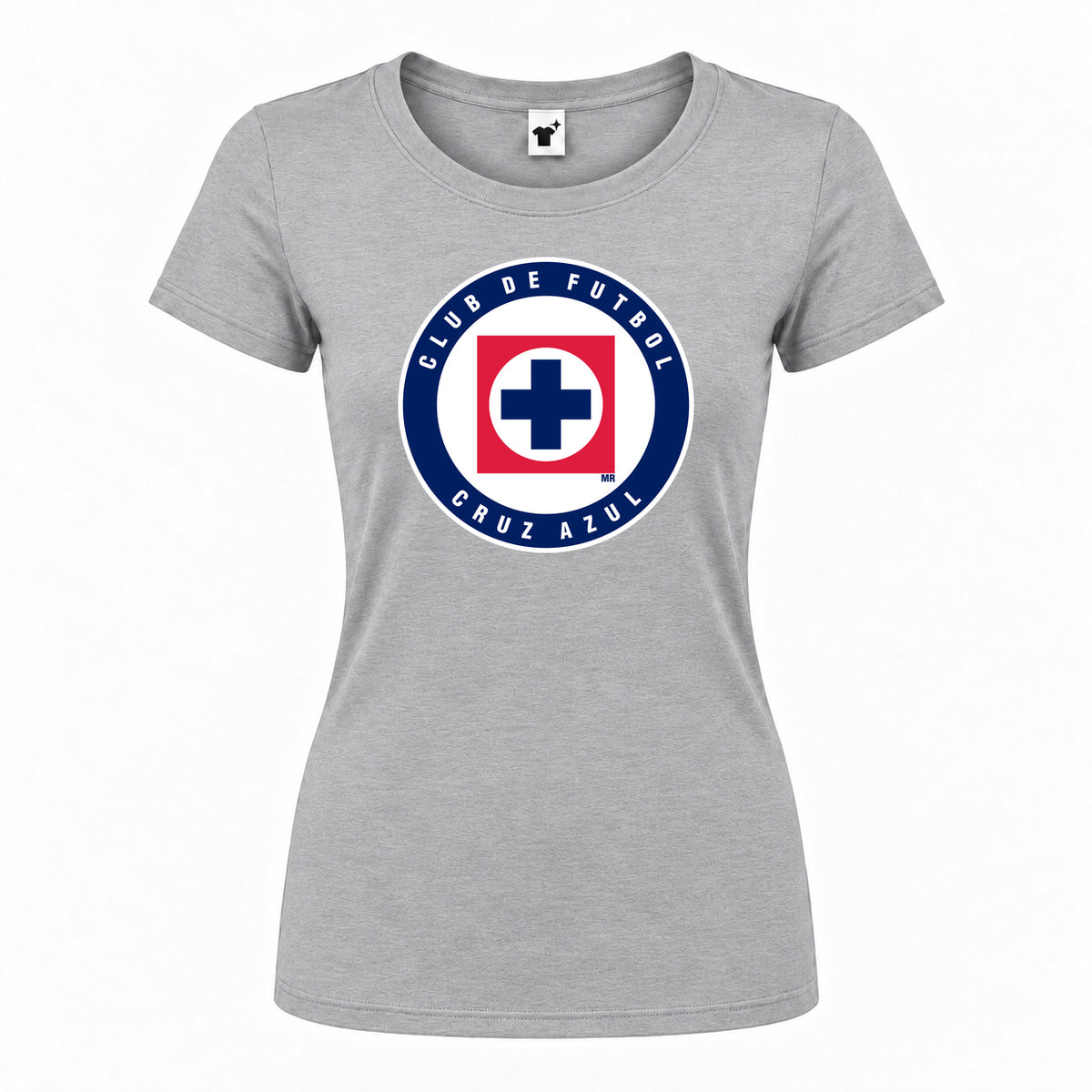 Women's Cruz Azul Football Club Round Neck T-Shirt | Color: Grey