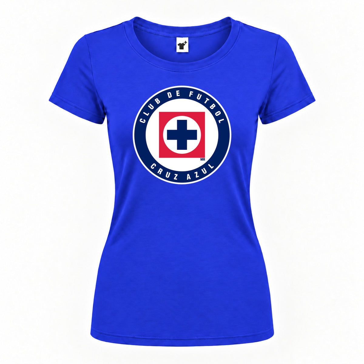 Women's Cruz Azul Football Club Round Neck T-Shirt | Color: Royal Blue