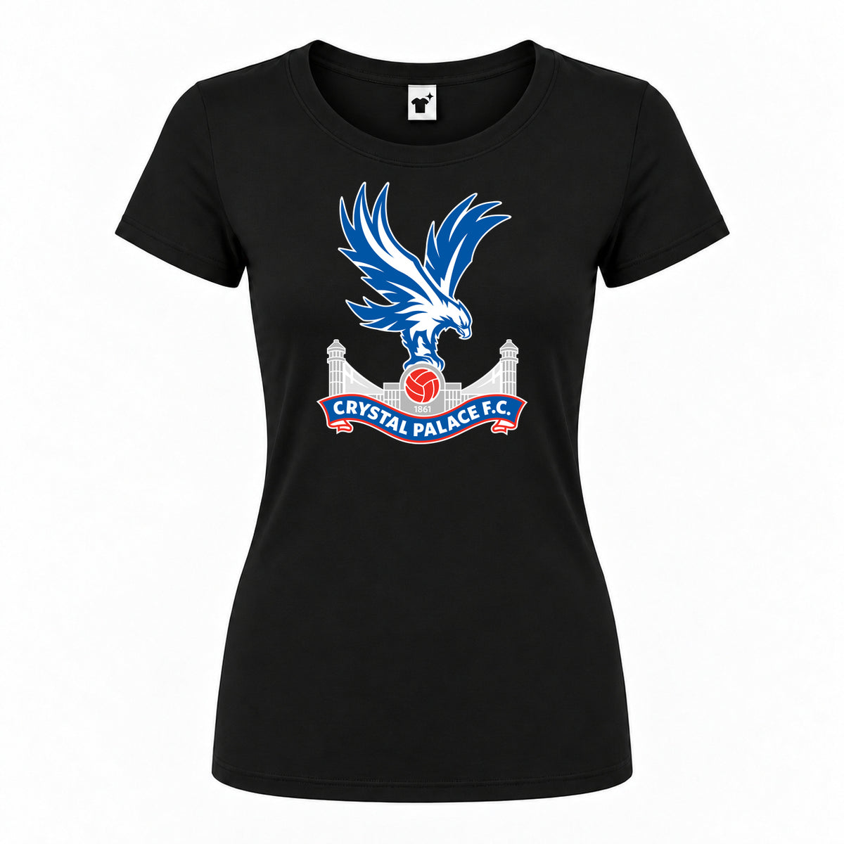 Women's Crystal Palace F.C Round Neck T-Shirt | Color: Black