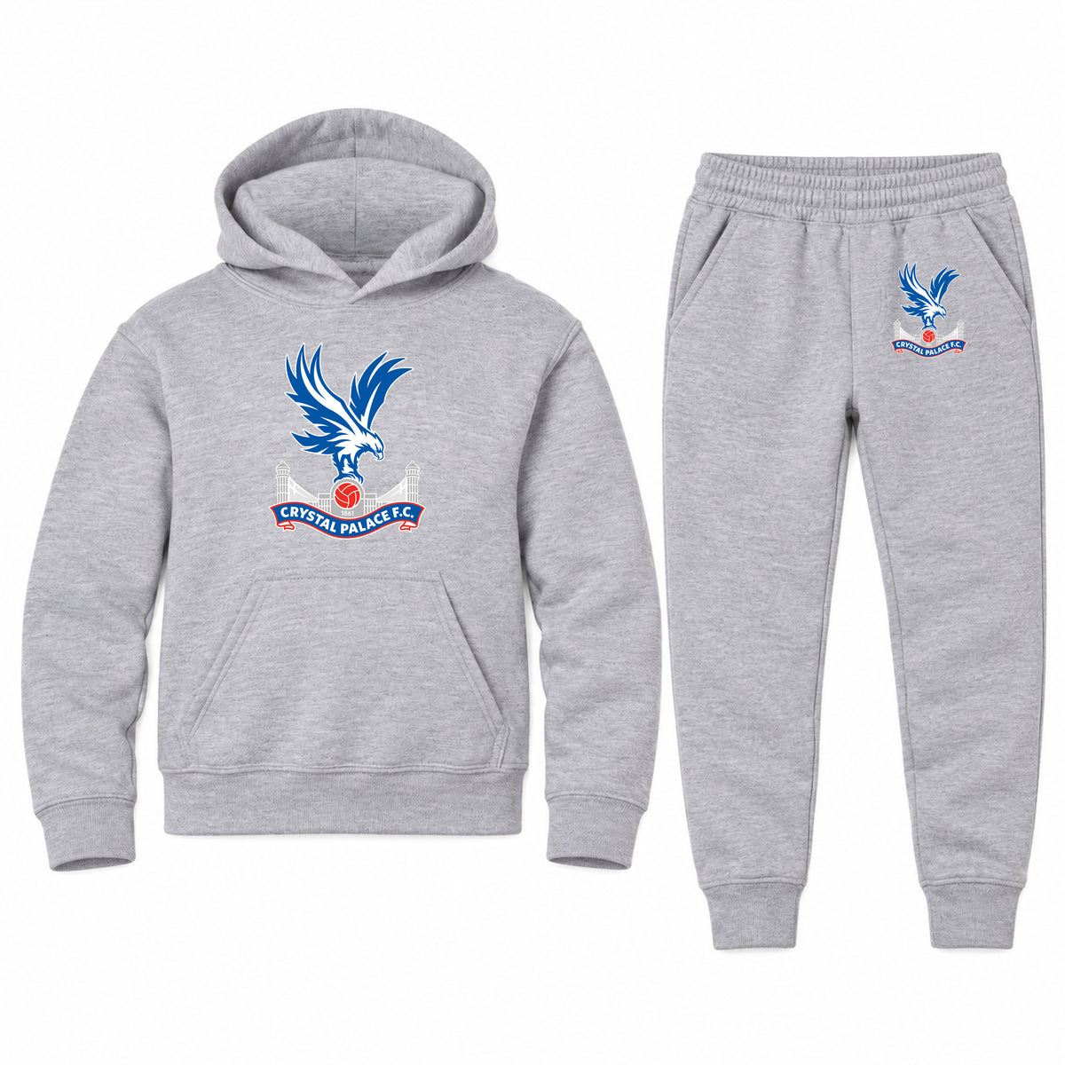 Crystal Palace F.C youth hoodie jogger set, Sports Grey, Youth Large ages 10–12