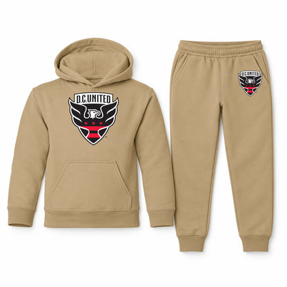 D.C. United FC youth hoodie jogger set, Khaki, Youth Large ages 10–12