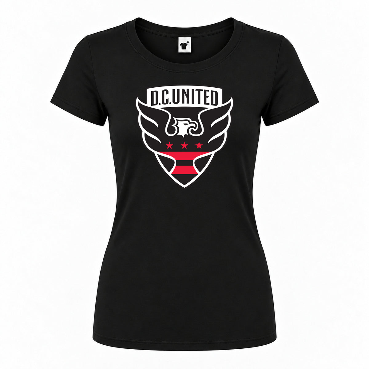 Women's D.C United F.C Round Neck T-Shirt | Color: Black