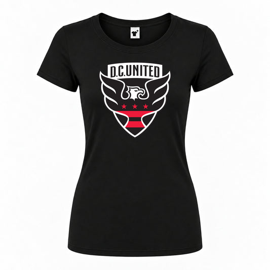 Women's D.C United F.C Round Neck T-Shirt | Color: Black