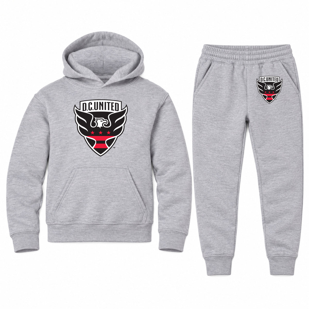 D.C. United FC youth hoodie jogger set, Sports Grey, Youth Large ages 10–12