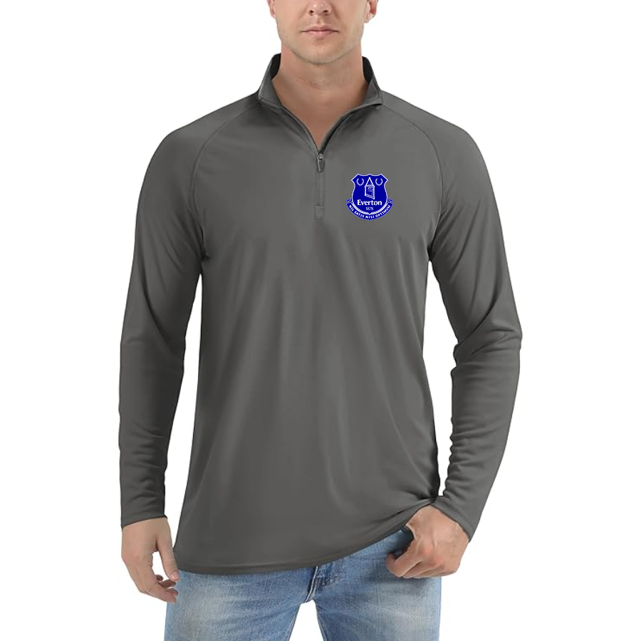 Men’s  Everton FC - Lightweight Quarter-Zip Athletic Shirt – Long Sleeve Performance Wear