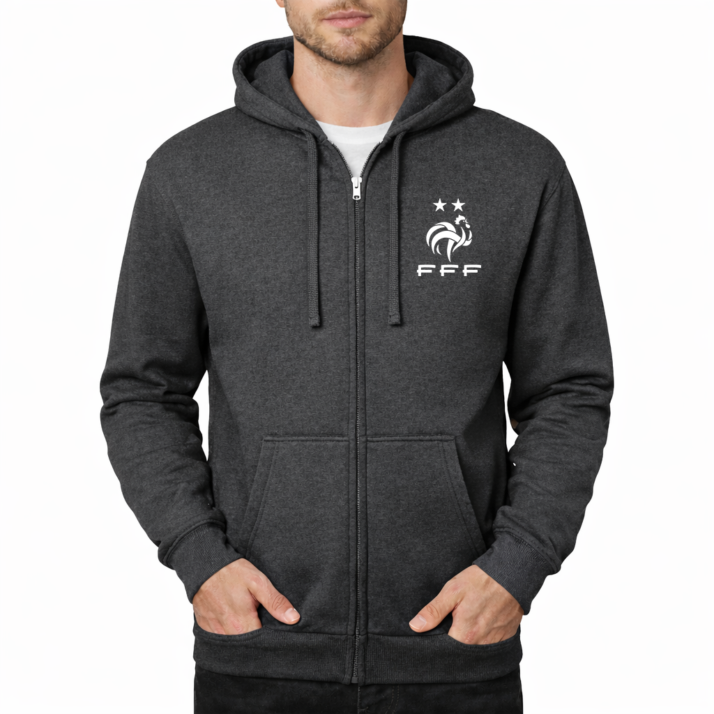 Men's France Soccer Zipper Hoodie