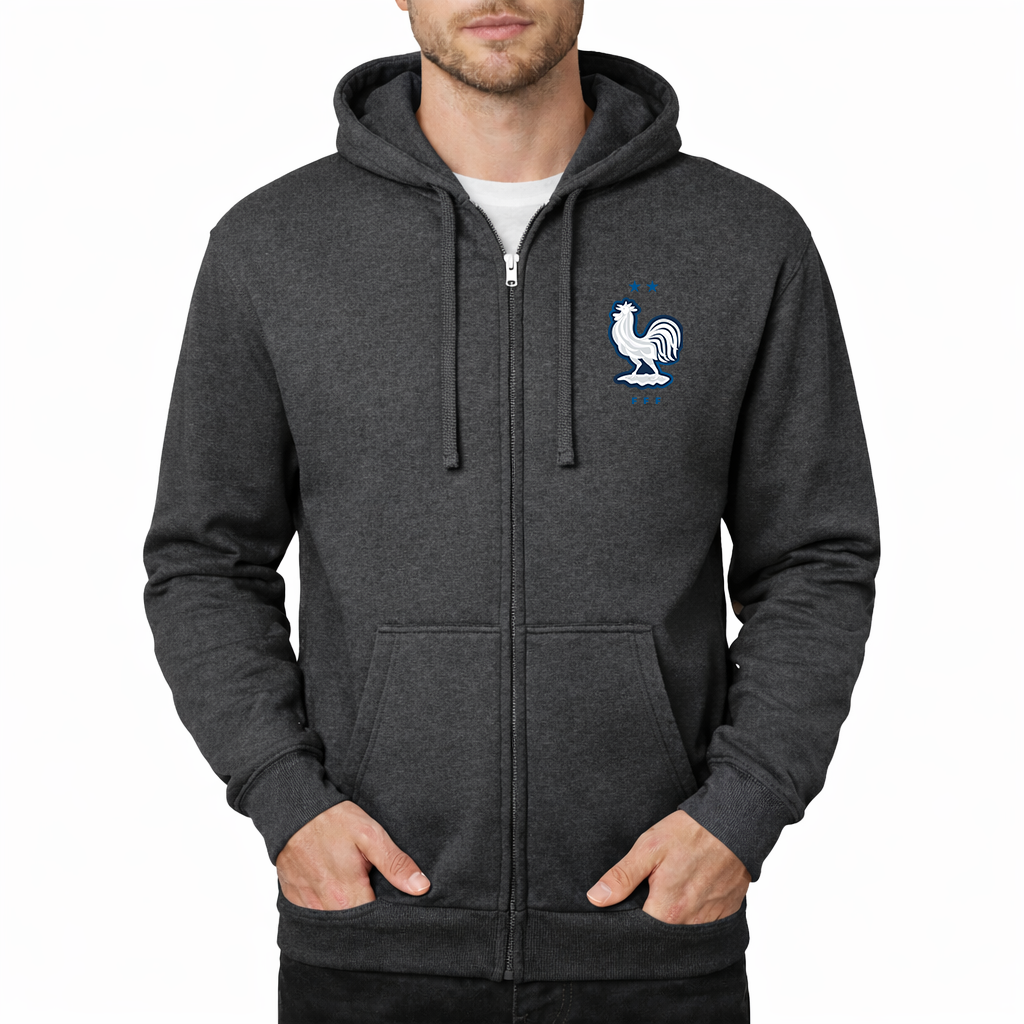 Men's France National Soccer Team Zipper Hoodie
