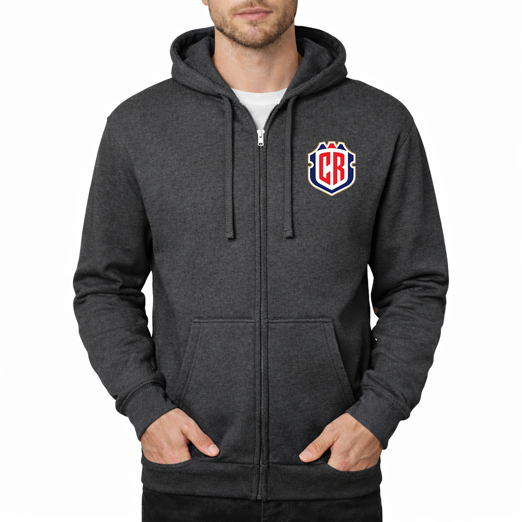 Men's Costa Rica National Soccer Team Zipper Hoodie