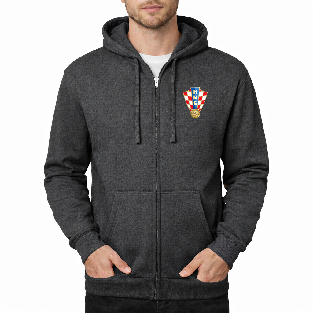 Men's Croatia National Soccer Team Zipper Hoodie