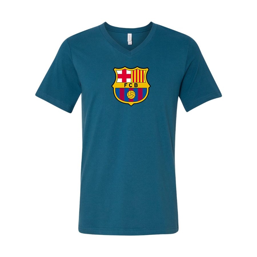 Men’s F.C.  Barcelona Soccer - BELLA + CANVAS - Jersey V-Neck Tee - 3005