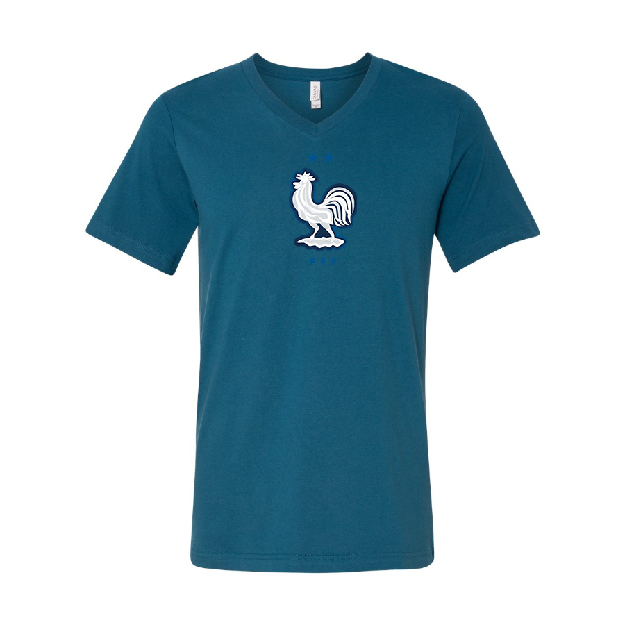 Men’s France National Soccer Team - BELLA + CANVAS - Jersey V-Neck Tee - 3005