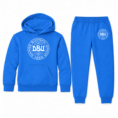 Denmark Soccer youth hoodie jogger set, Blue, Youth Large ages 10–12