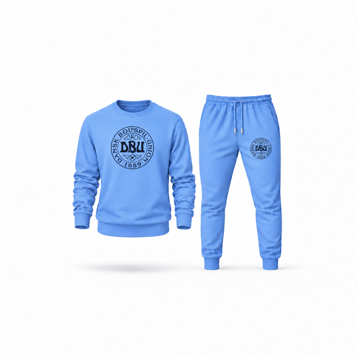 Men's Denmark Soccer Sweatshirt Joggers Set | Color: Carolina Blue | Main