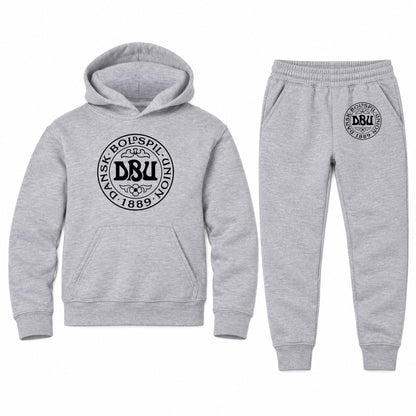Denmark Soccer youth hoodie jogger set, Sports Grey, Youth Large ages 10–12