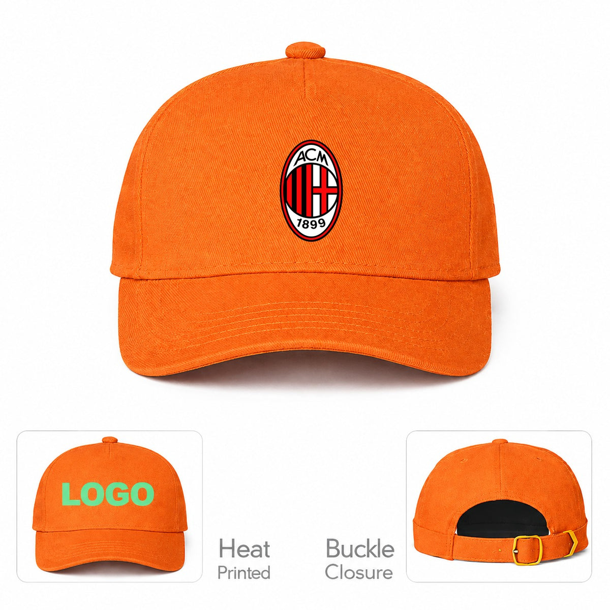 AC Milan Soccer Dad Baseball Cap Hat - Orange