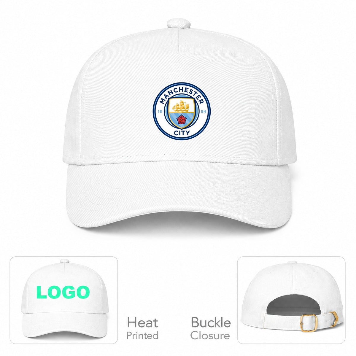 Manchester City Soccer Dad Baseball Cap Hat - White
