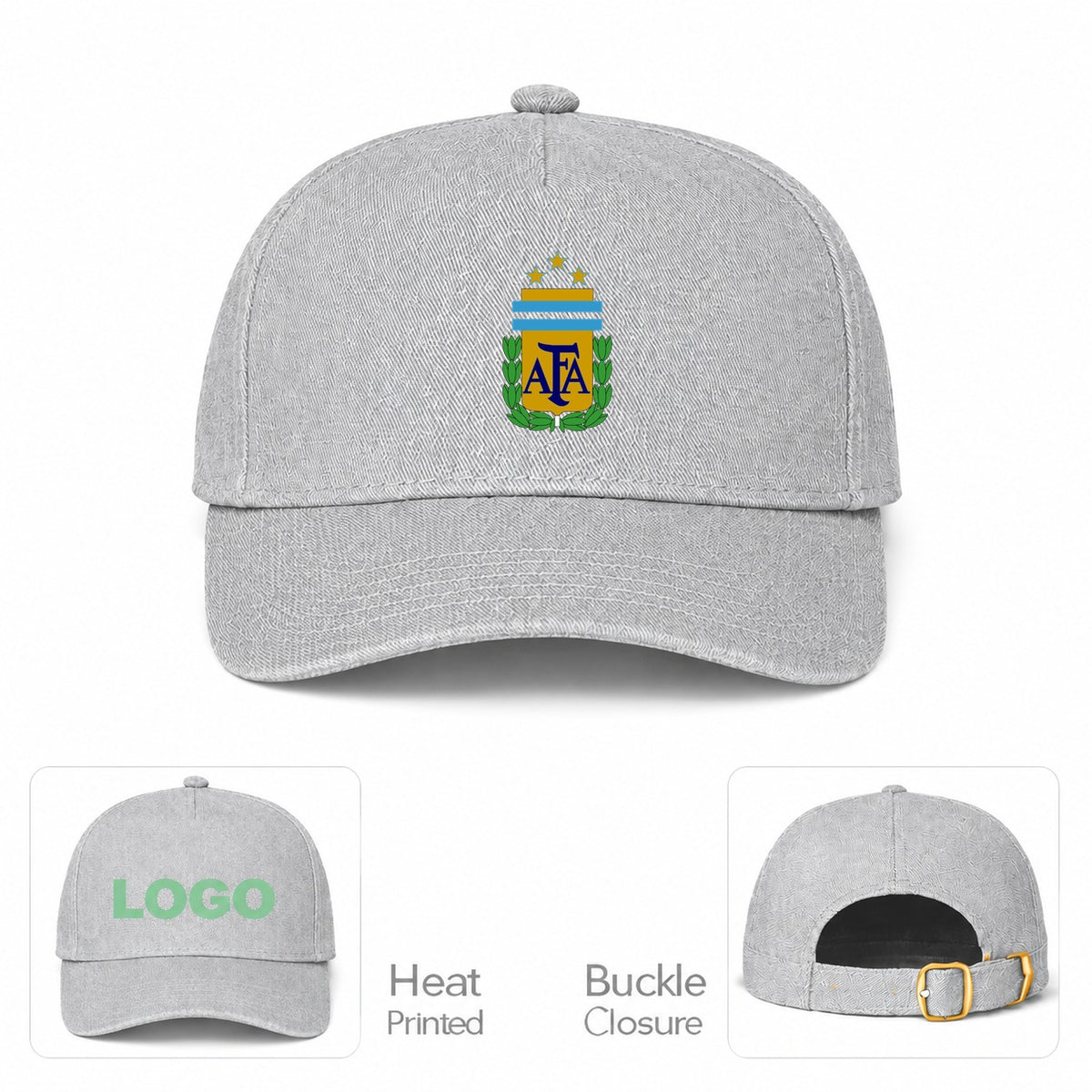 Argentina National Soccer Team Dad Baseball Cap Hat - Gray