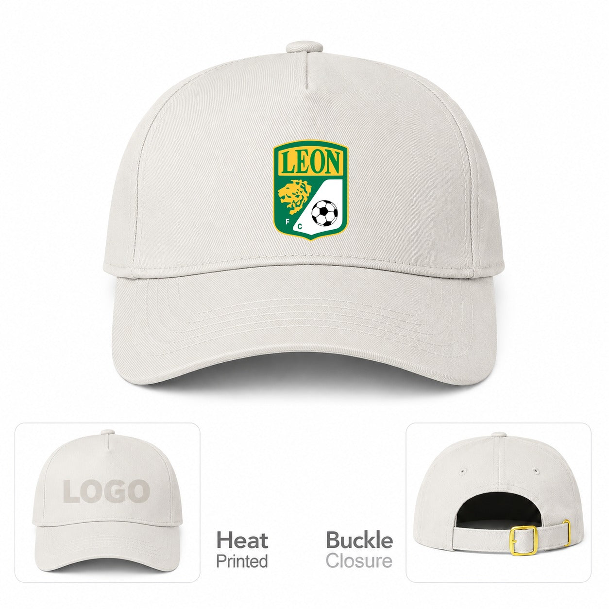 Leon FC Dad Baseball Cap Hat - Beige