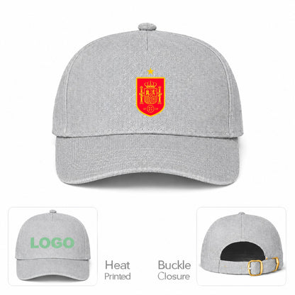 Spain Red Logo National Soccer Team Dad Baseball Cap Hat - Gray