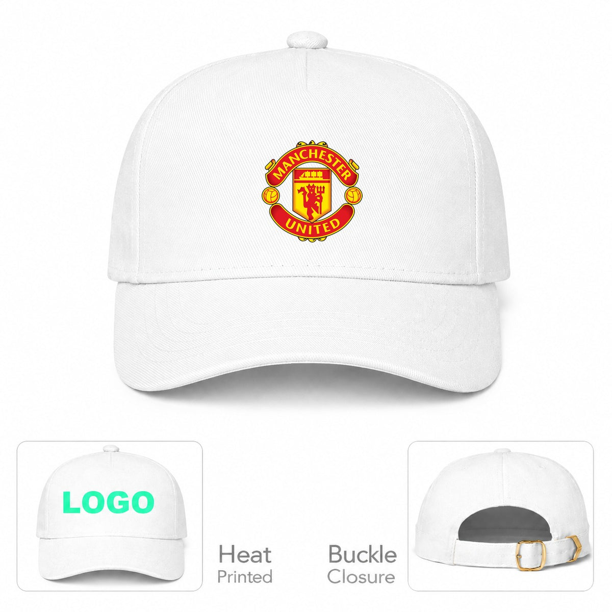 Manchester United Soccer Dad Baseball Cap Hat - White