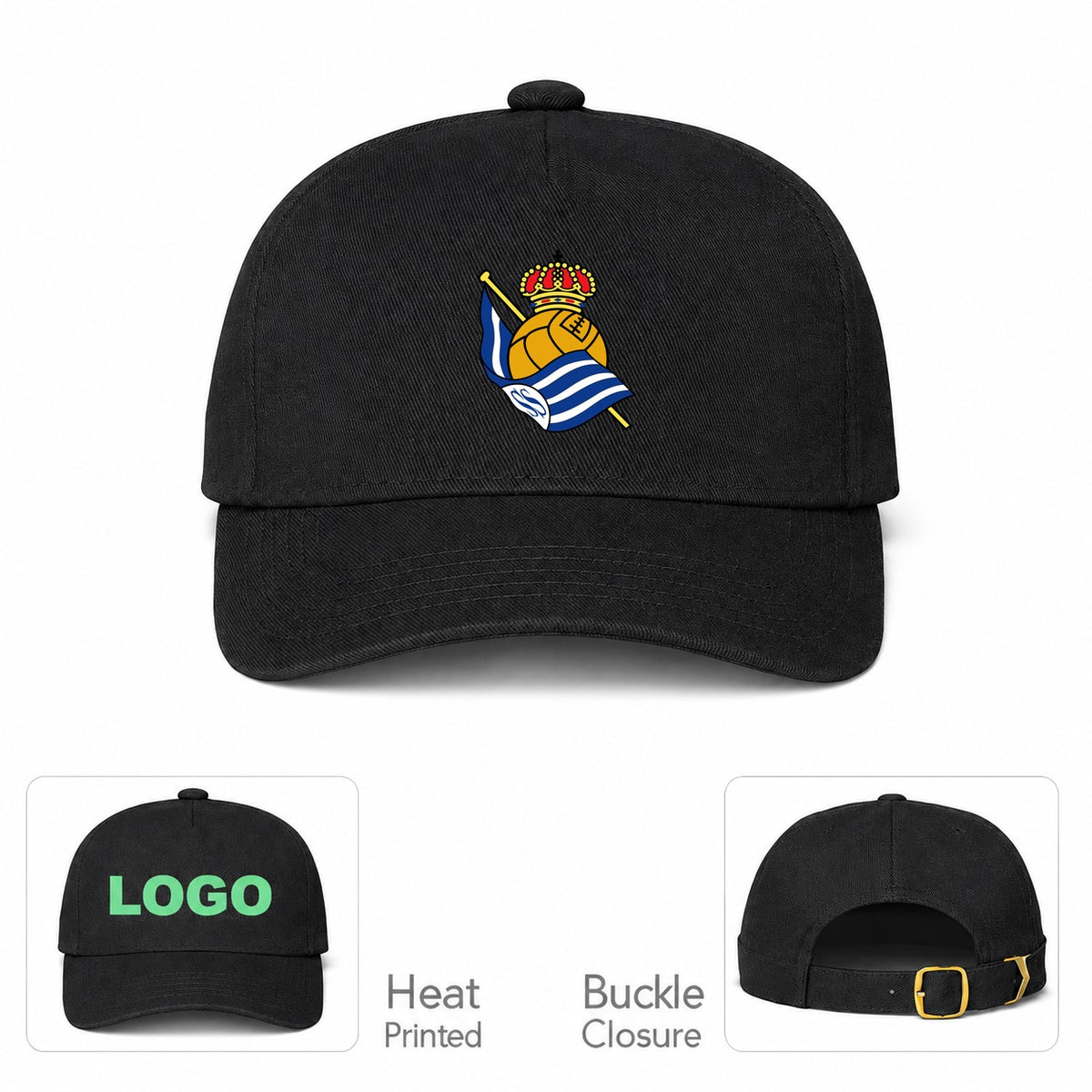 Real Sociedad FC Dad Baseball Cap Hat - Black