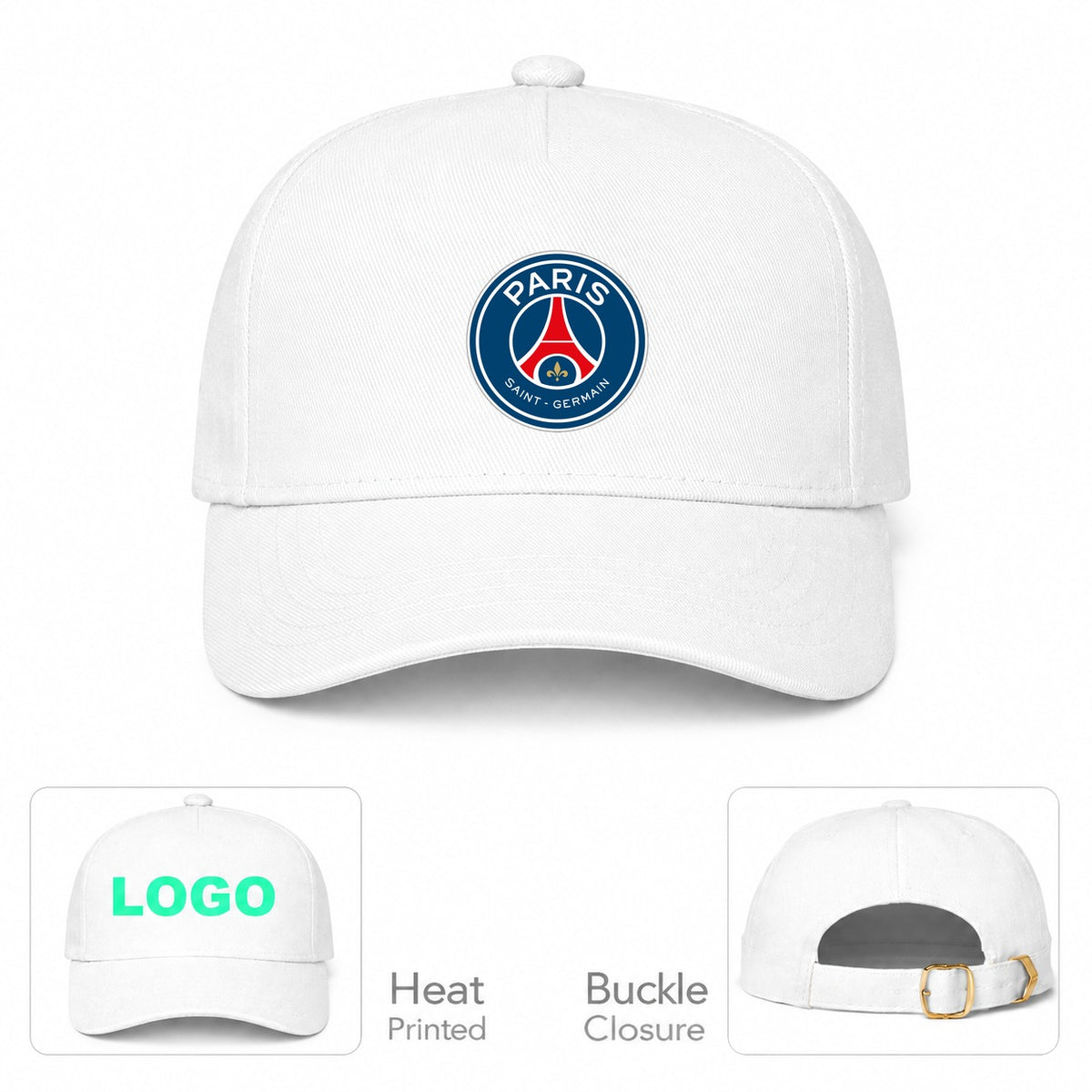 Paris Saint-Germain Soccer Dad Baseball Cap Hat - White