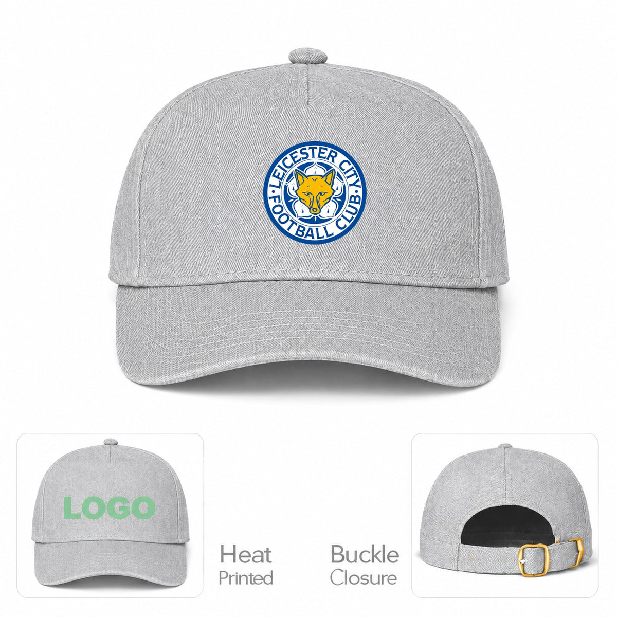 Leicester City FC Dad Baseball Cap Hat - Gray