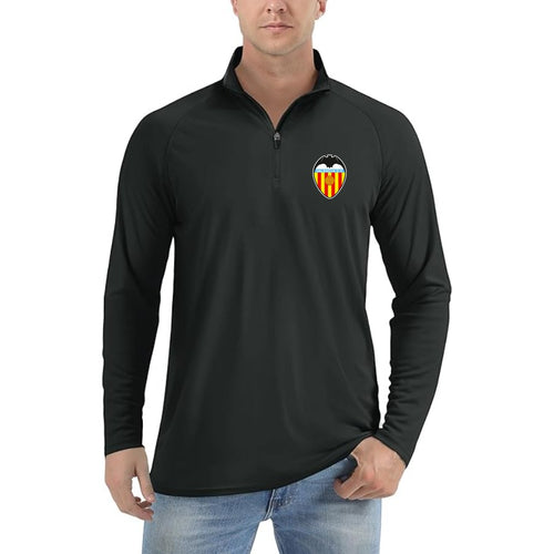 Men's Valencia FC Lightweight Quarter-Zip Athletic Shirt Long Sleeve Performance Wear