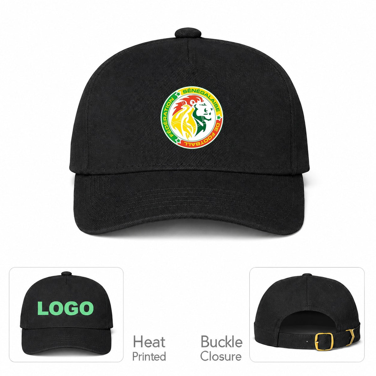 Senegal National Soccer Team Dad Baseball Cap Hat - Black