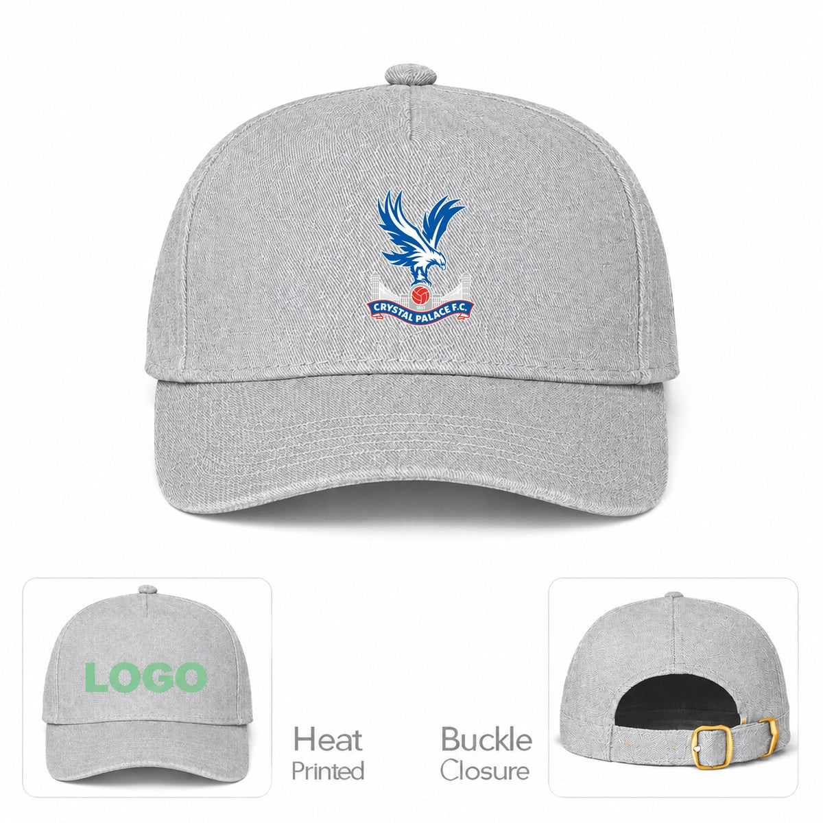 Crystal Palace F.C Dad Baseball Cap Hat - Gray