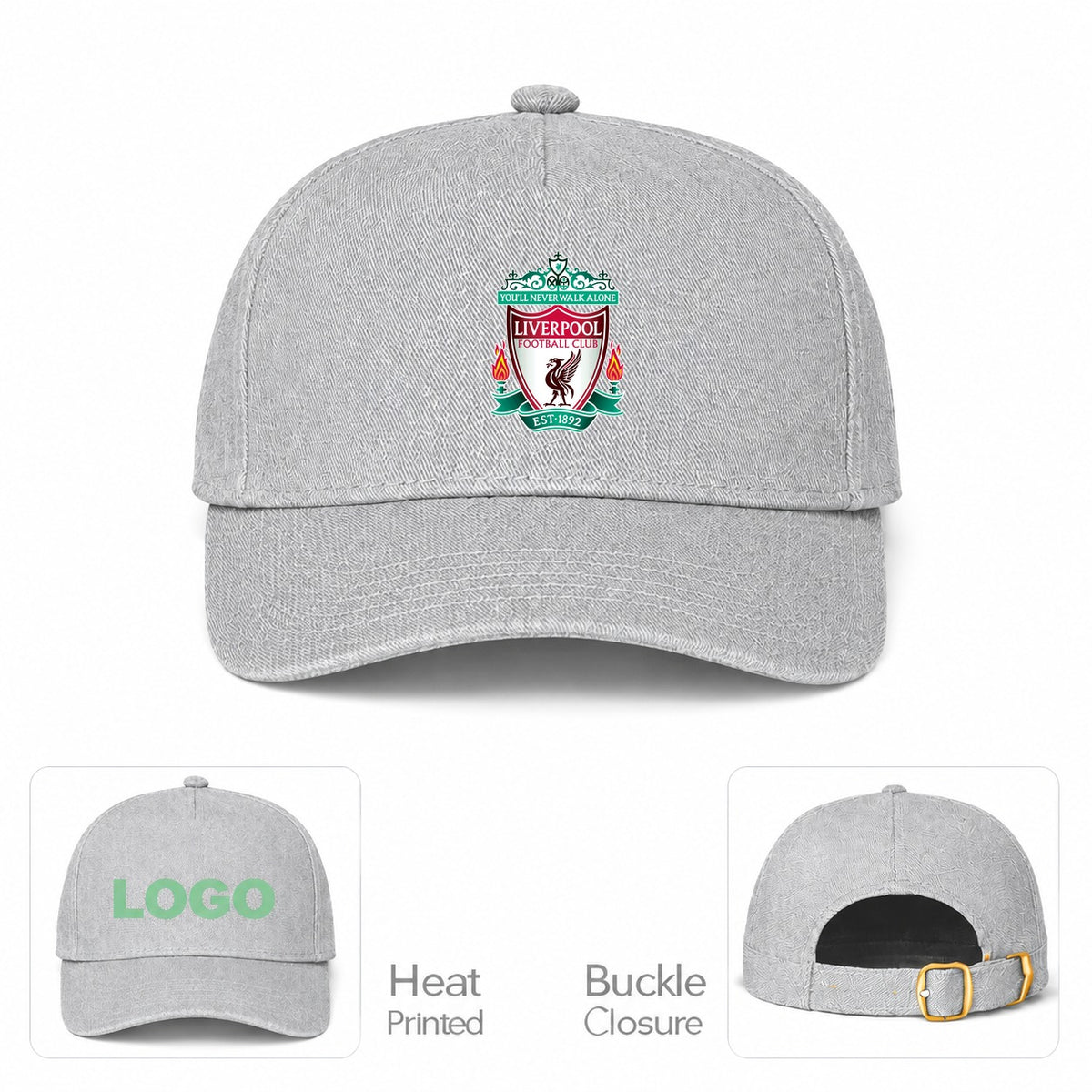 Liverpool Football Club Est.1892 Dad Baseball Cap Hat - Gray