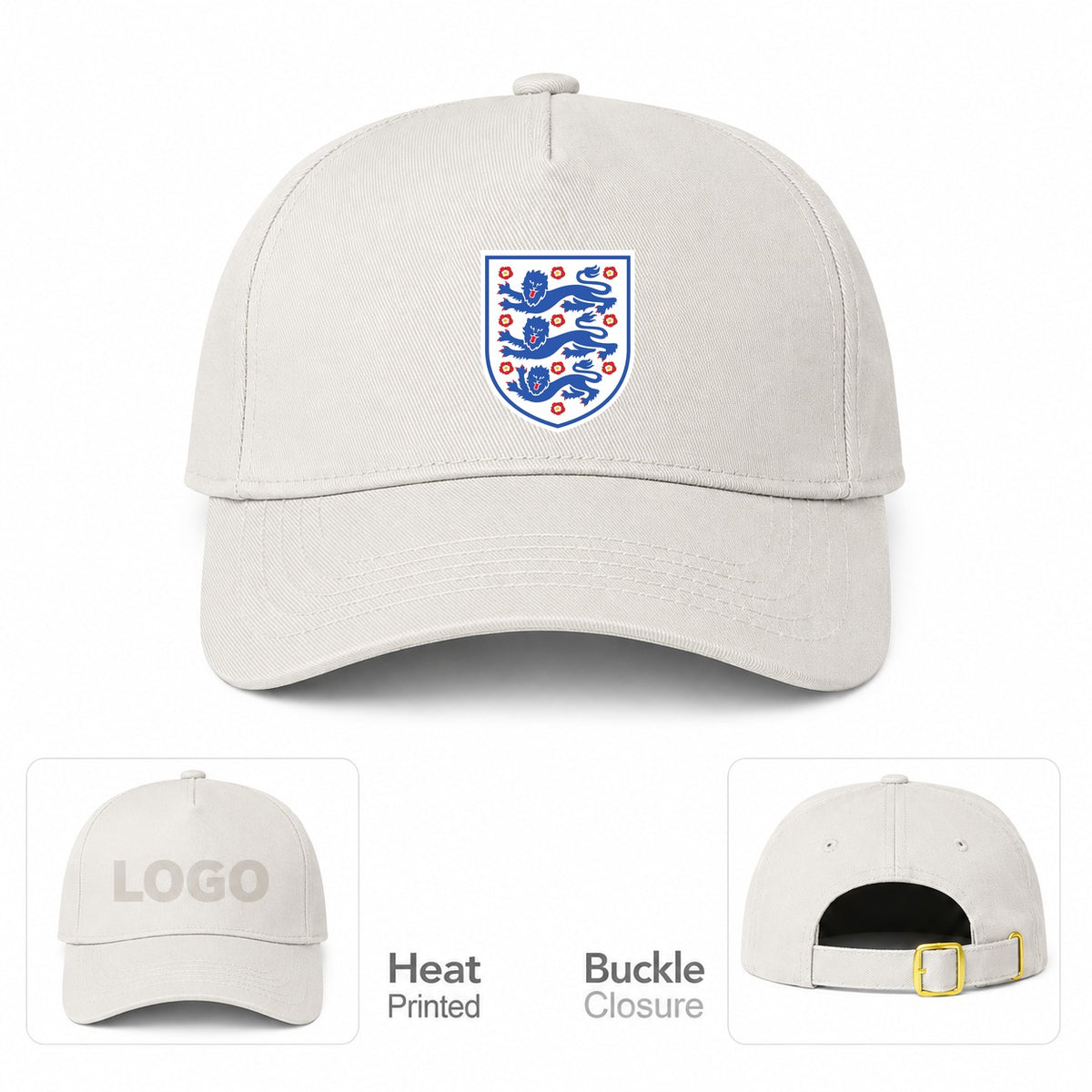 England National Football Team Dad Baseball Cap Hat - Beige