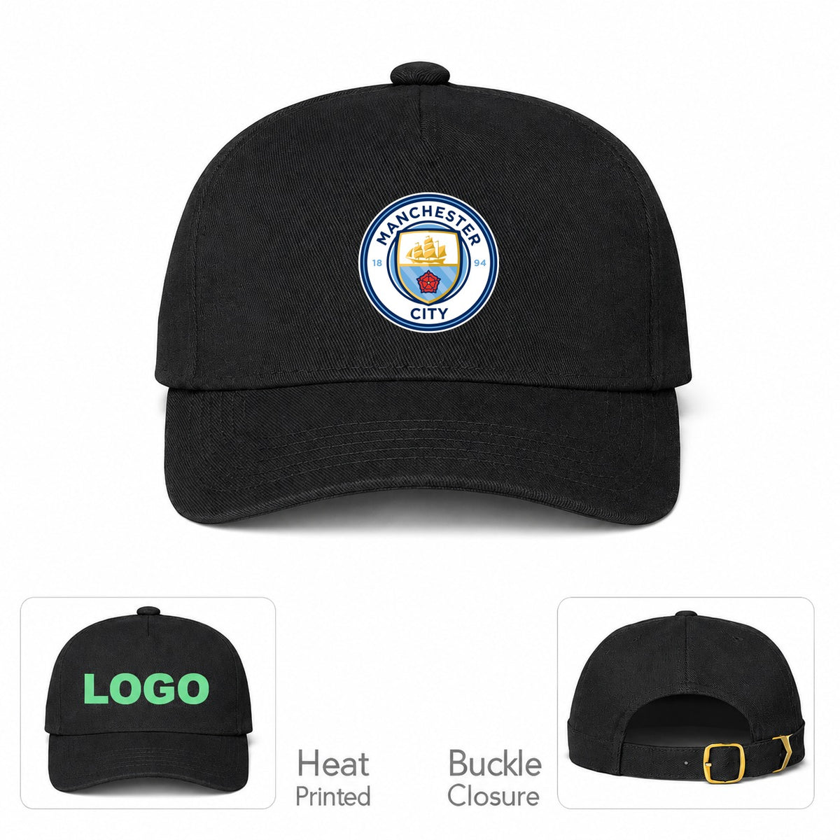 Manchester City Soccer Dad Baseball Cap Hat - Black
