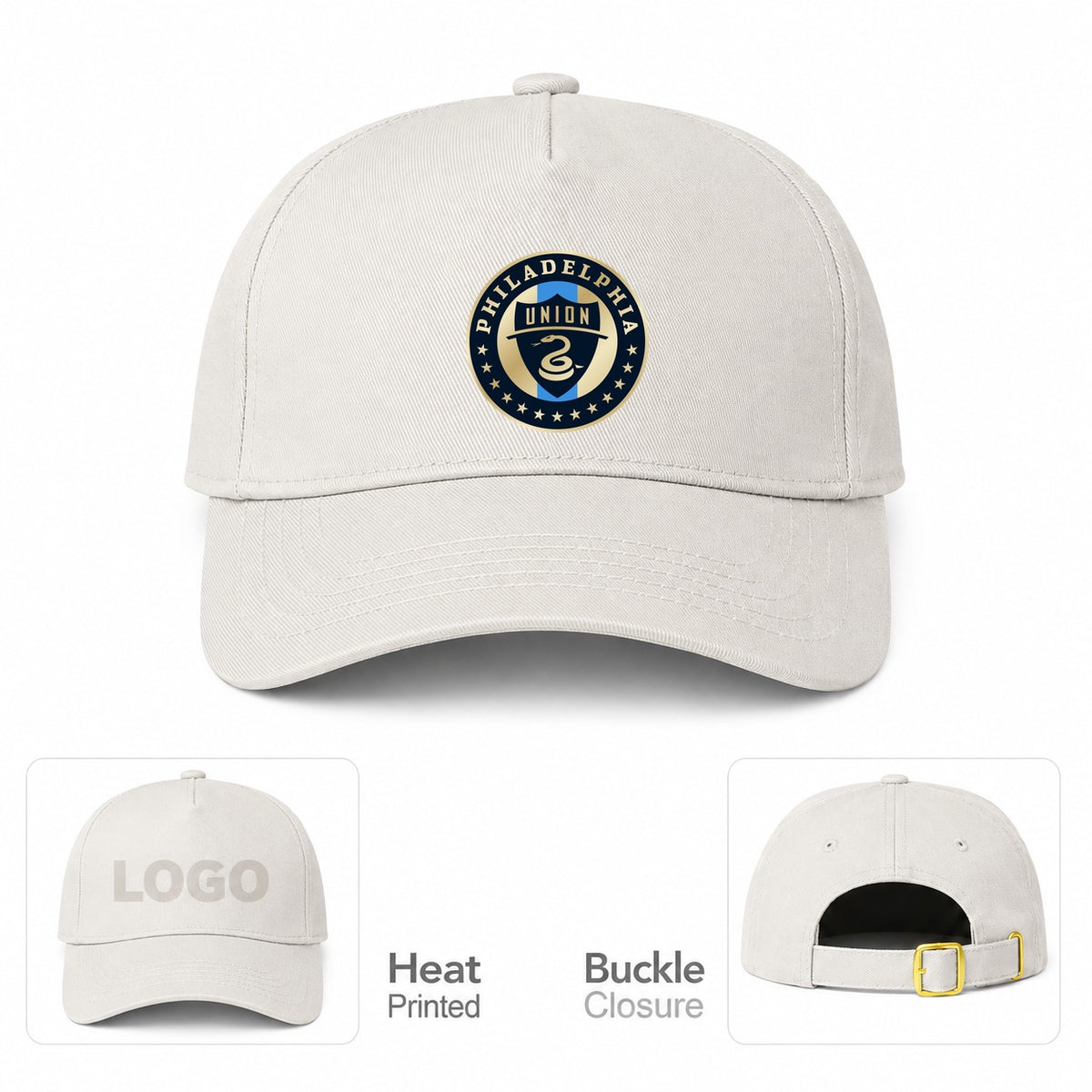 Philadelphia Union FC Dad Baseball Cap Hat - Beige