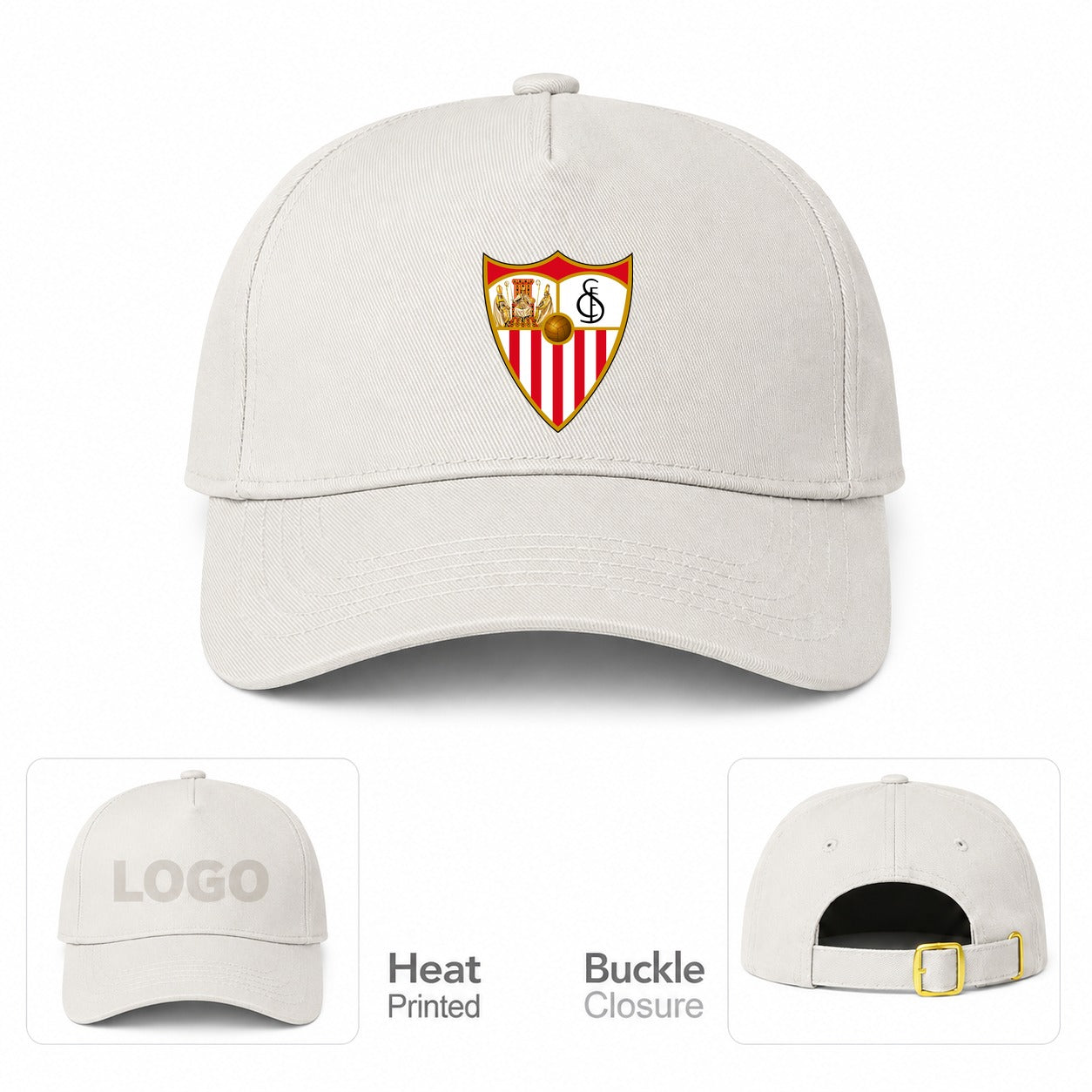 Sevilla FC Dad Baseball Cap Hat - Beige