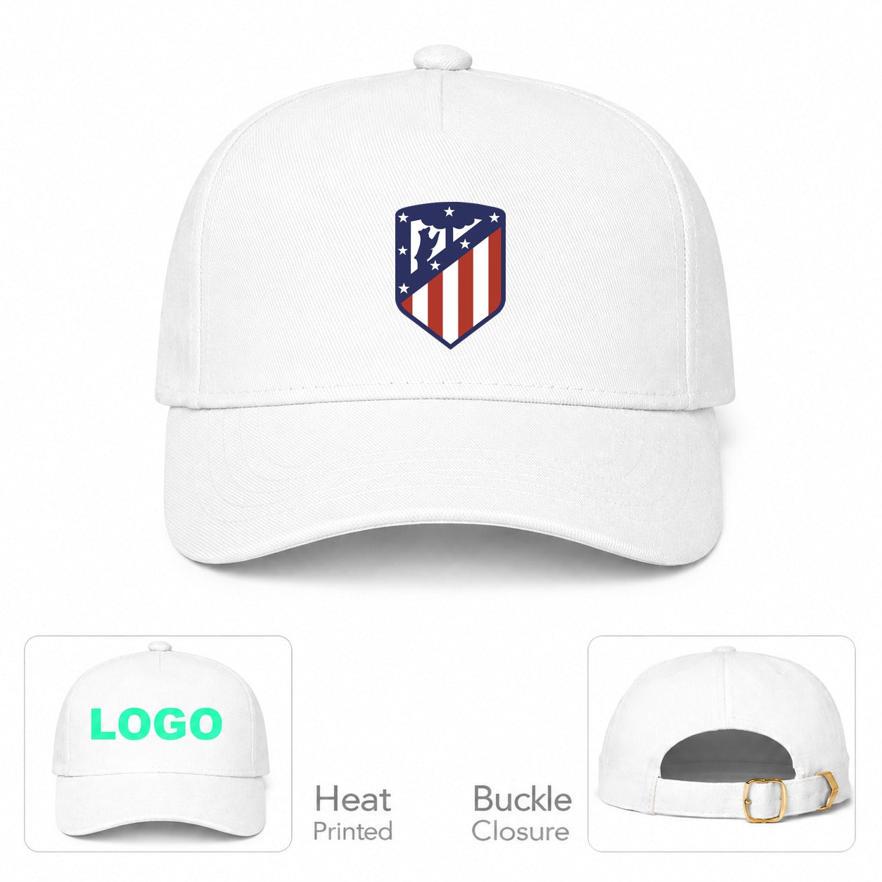 Atletico Madrid FC Dad Baseball Cap Hat - White