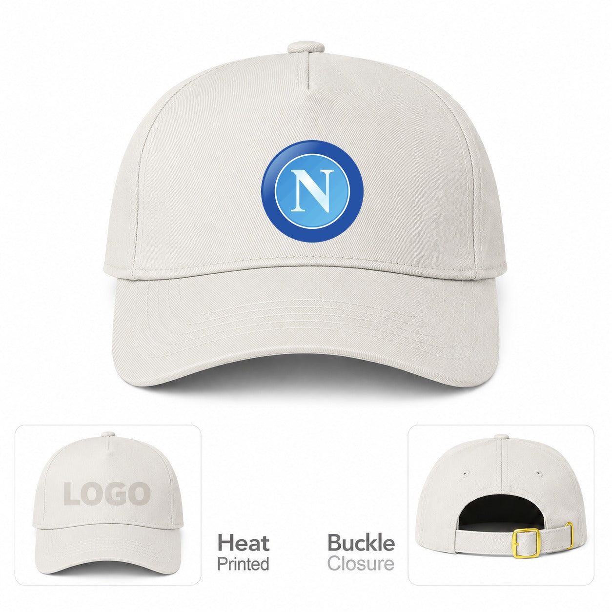 Napoli FC Dad Baseball Cap Hat - Beige