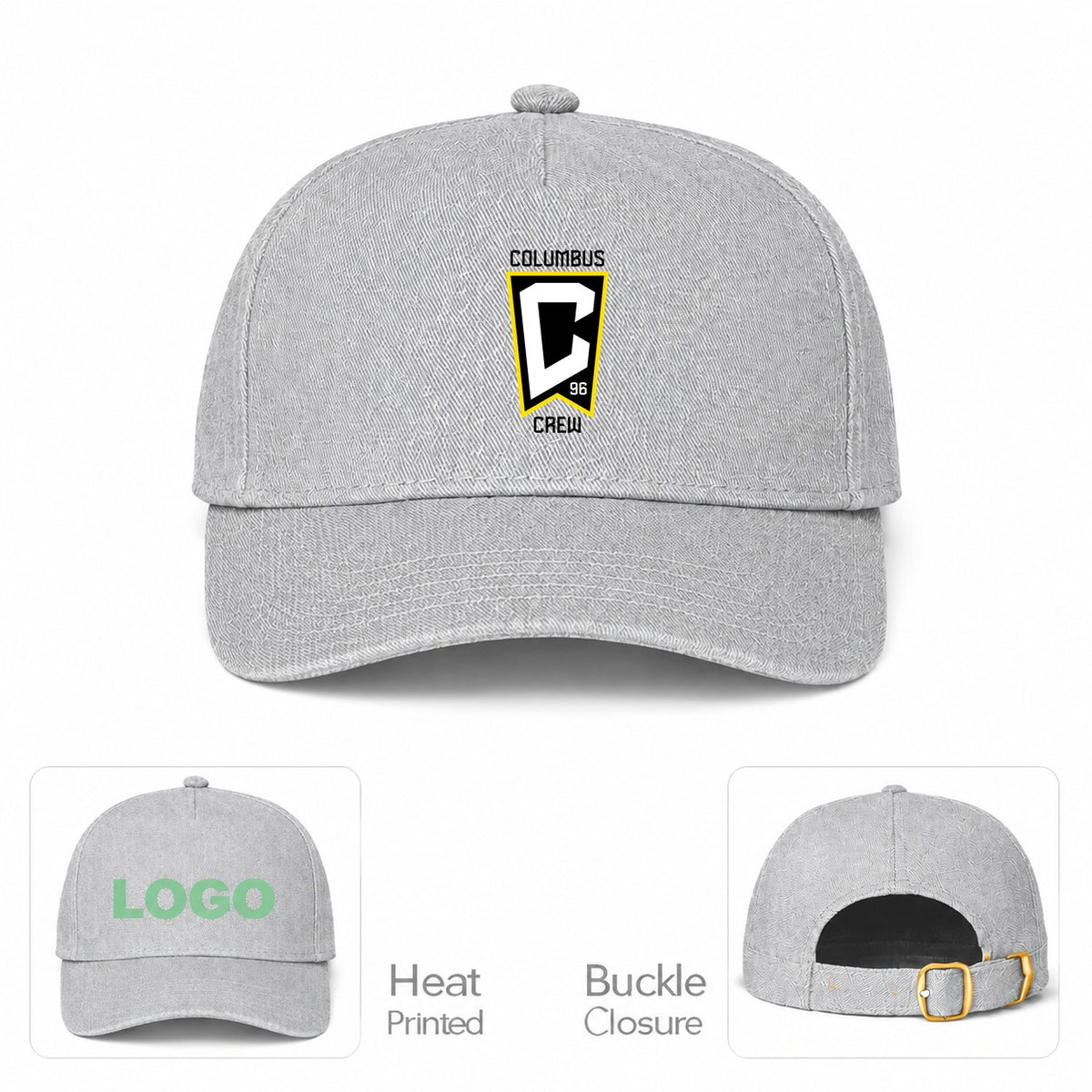 Columbus Crew FC Dad Baseball Cap Hat - Gray