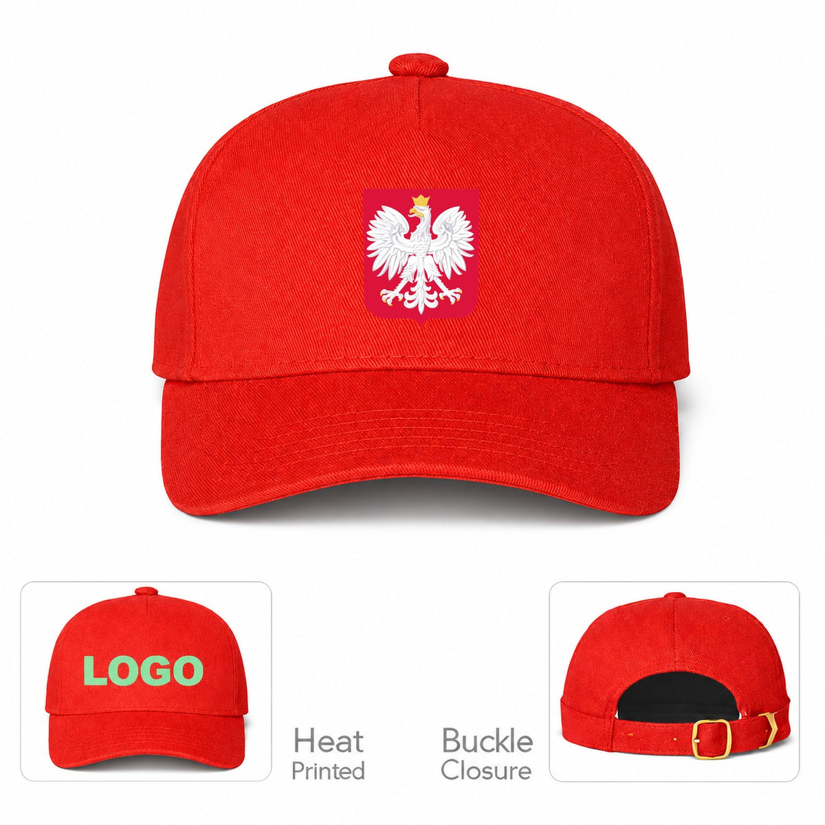 Poland National Soccer Team Dad Baseball Cap Hat - Red
