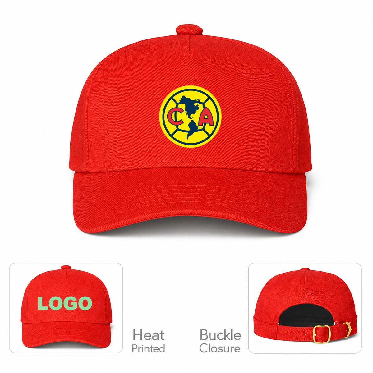 Club America Football Dad Baseball Cap Hat - Red