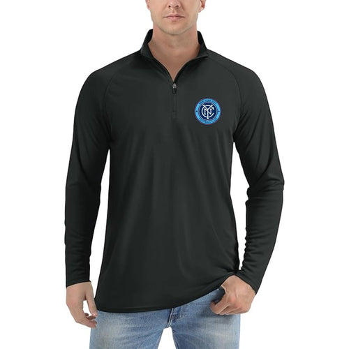 Men's New York City FC Lightweight Quarter-Zip Athletic Shirt Long Sleeve Performance Wear