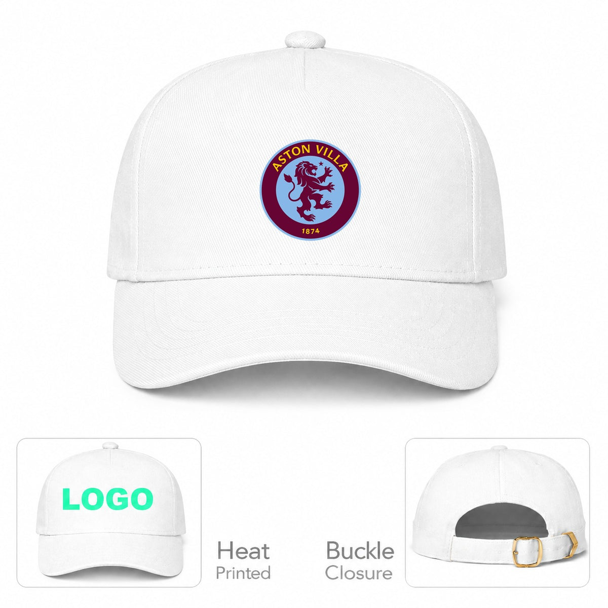 Aston Villa FC Dad Baseball Cap Hat - White