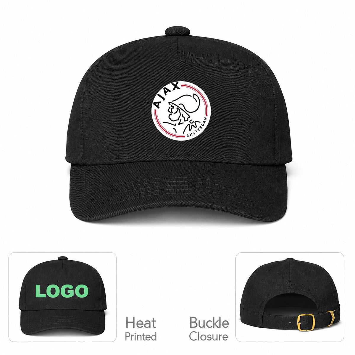 Amsterdamsche FC Ajax Dad Baseball Cap Hat - Black