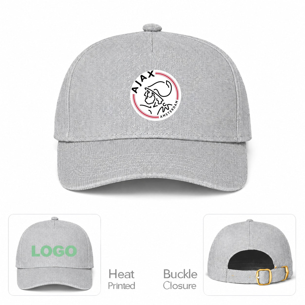 Amsterdamsche FC Ajax Dad Baseball Cap Hat - Gray