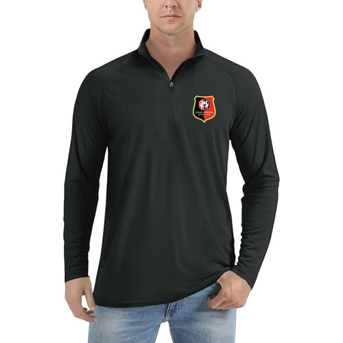 Men's Stade Rennais FC Lightweight Quarter-Zip Athletic Shirt Long Sleeve Performance Wear