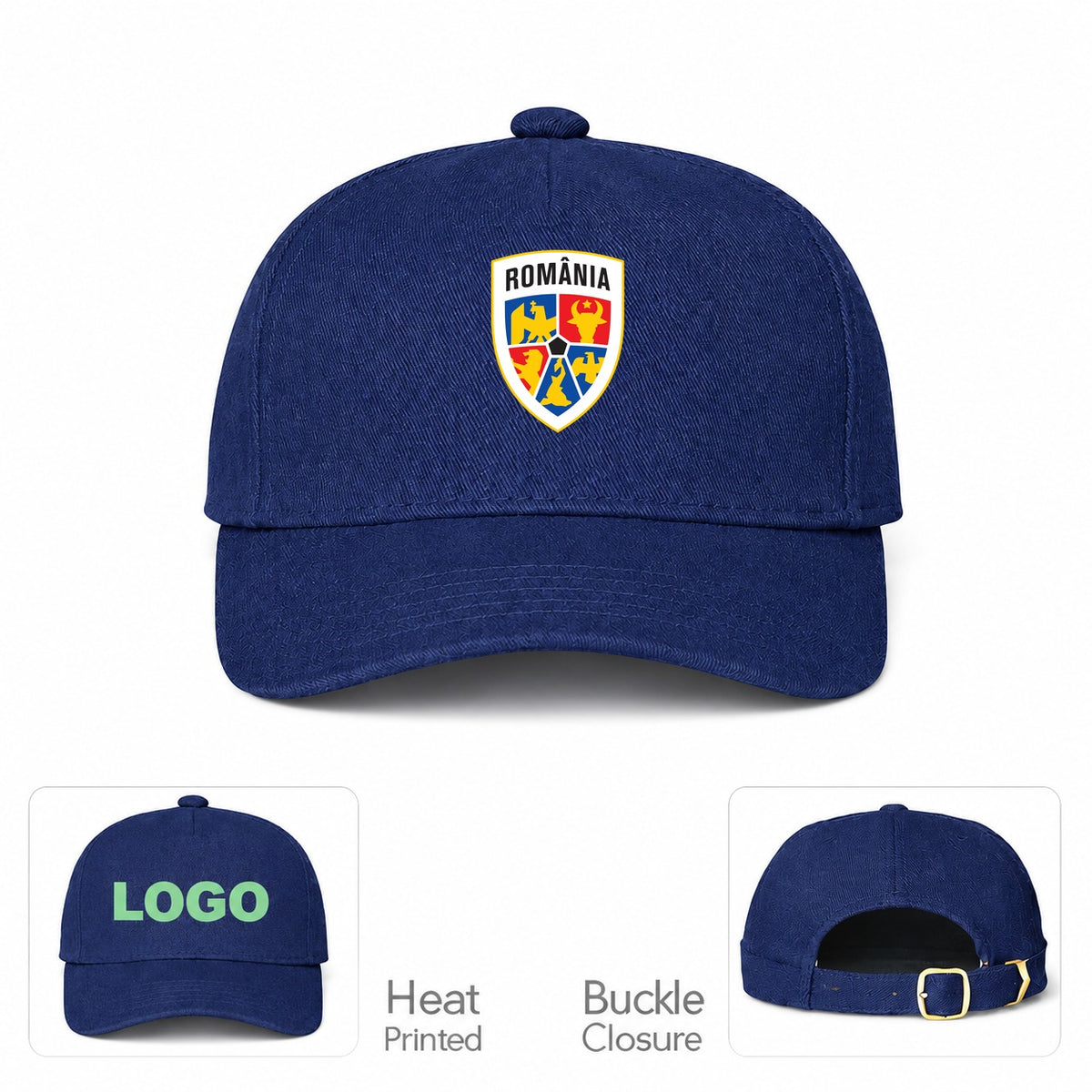 Romania National Soccer Team Dad Baseball Cap Hat - Navy