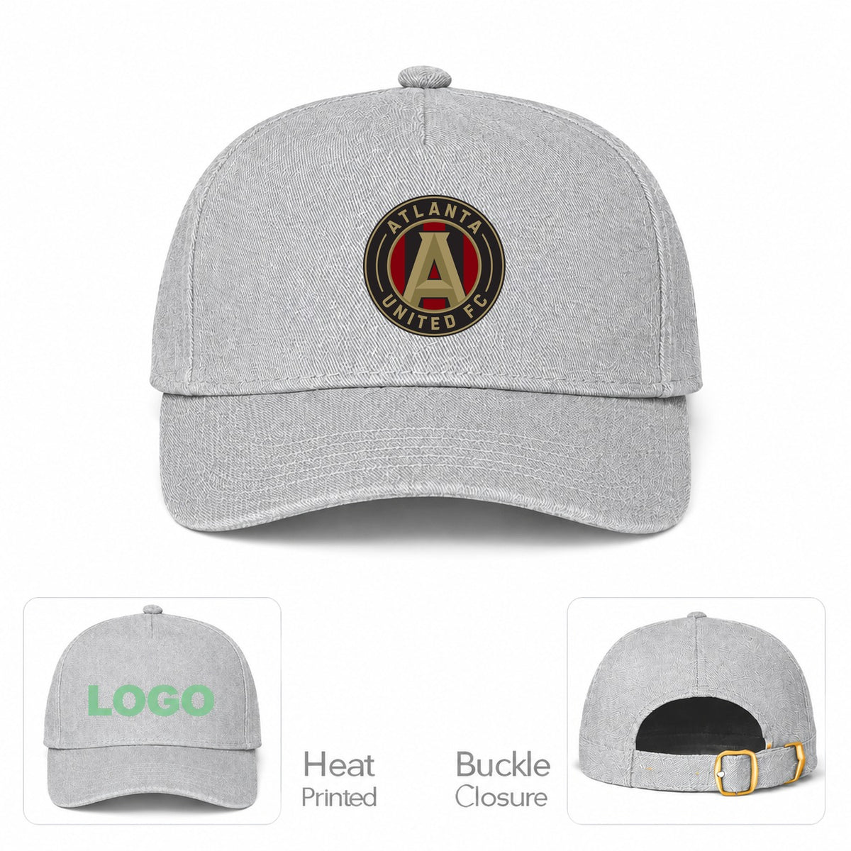 Atlanta United FC Dad Baseball Cap Hat - Gray
