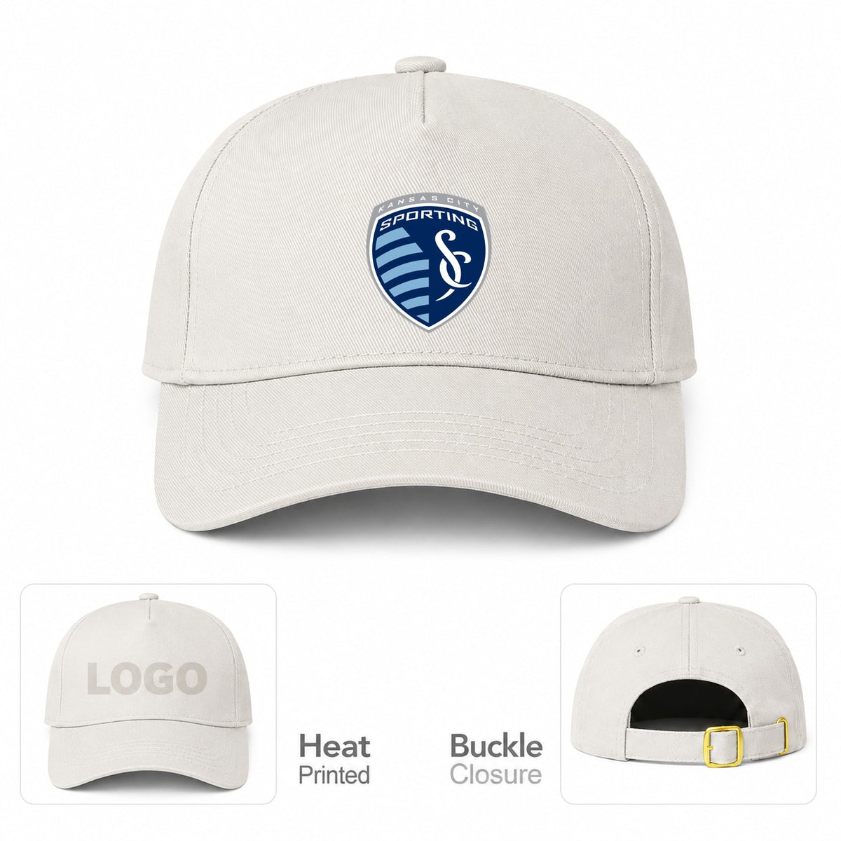 Sporting Kansas City FC Dad Baseball Cap Hat - Beige